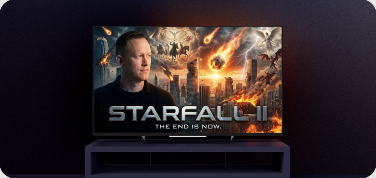 Starfall II documentary displayed on a television